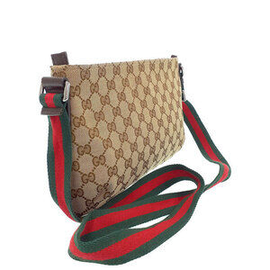 Gucci Brown Canvas Bag Web Messenger GG Strap